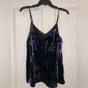Lucky brand velvet and mesh spaghetti strap camisole